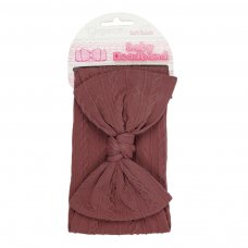 HB112-DP: Dusty Pink Cable Headband w/Bow